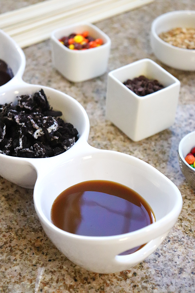 Caramel Sauce and Oreos from a Caramel Apple Dipping Bar