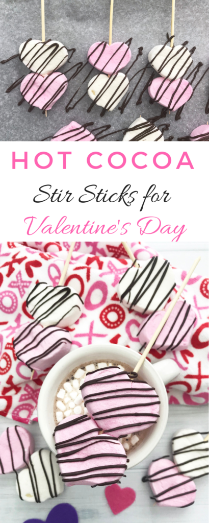 Hot Chocolate Stirrers for Valentine's Day - an easy craft that young children can do! 